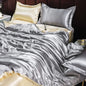Luxury Ice Silk Bedding Set Satin Silky Duvet Cover Set With Pillowcase High-end Home Textiles Solid Color Bed Cover Sets