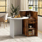 Reception Desk, Small Retail Checkout Counter with Lockable Drawer and Open Shelves, Wooden Computer Workstation, Customized