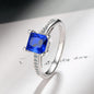 925 Sterling Silver Rings Size 5#-10# Quadrate Zircon High Quality For Women Fine Wedding  Jewelry Accessories Party Gifts