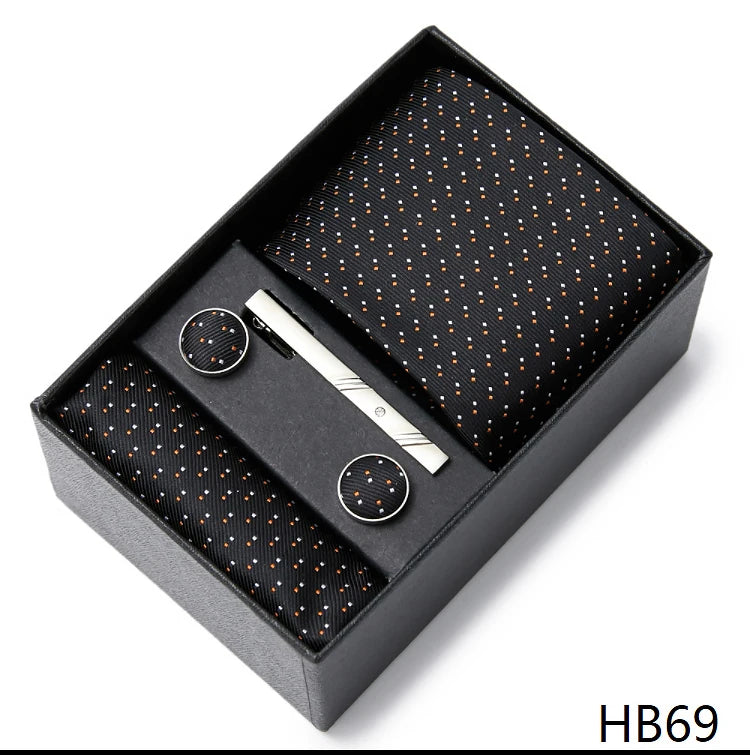Men's  Tie Pocket Squares Necktie Box Set