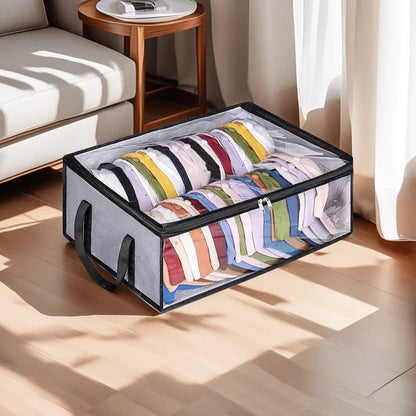 Extra‑Large Foldable Hat Storage Box with Clear Window – Non‑Woven, Stain‑Resistant