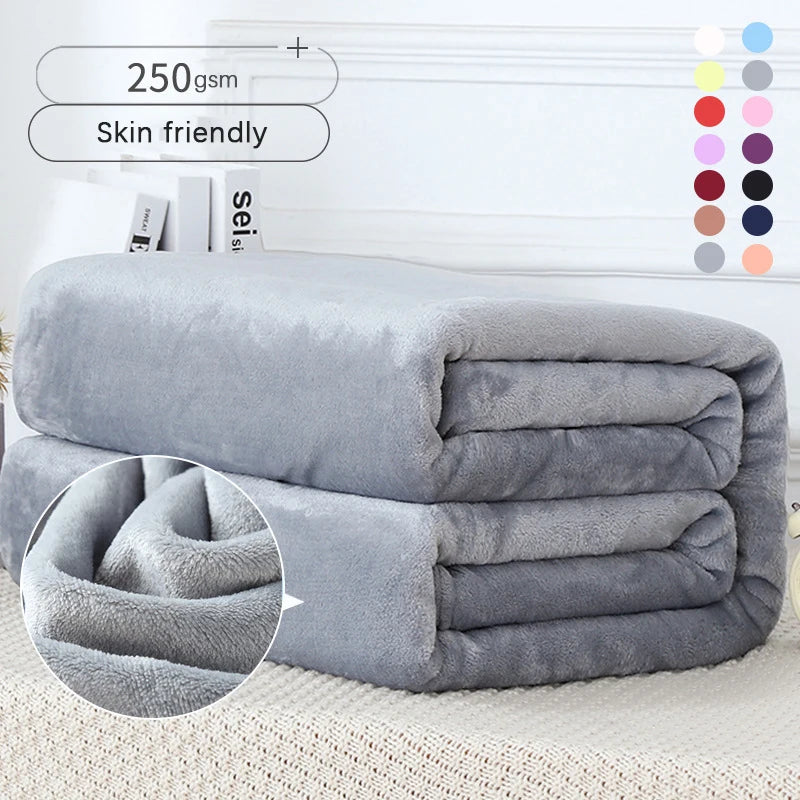 Fluffy Cloud Mink Fur Blanket Flannel Plush Comfortable Thickened and Warm Soft Sofa Throw Blanket  For Air-Conditioned Room
