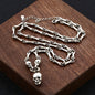 Vintage Gothic Punk Male Female S925 Sterling Silver Skull Chain Necklace for Men Women Jewelry Accessories