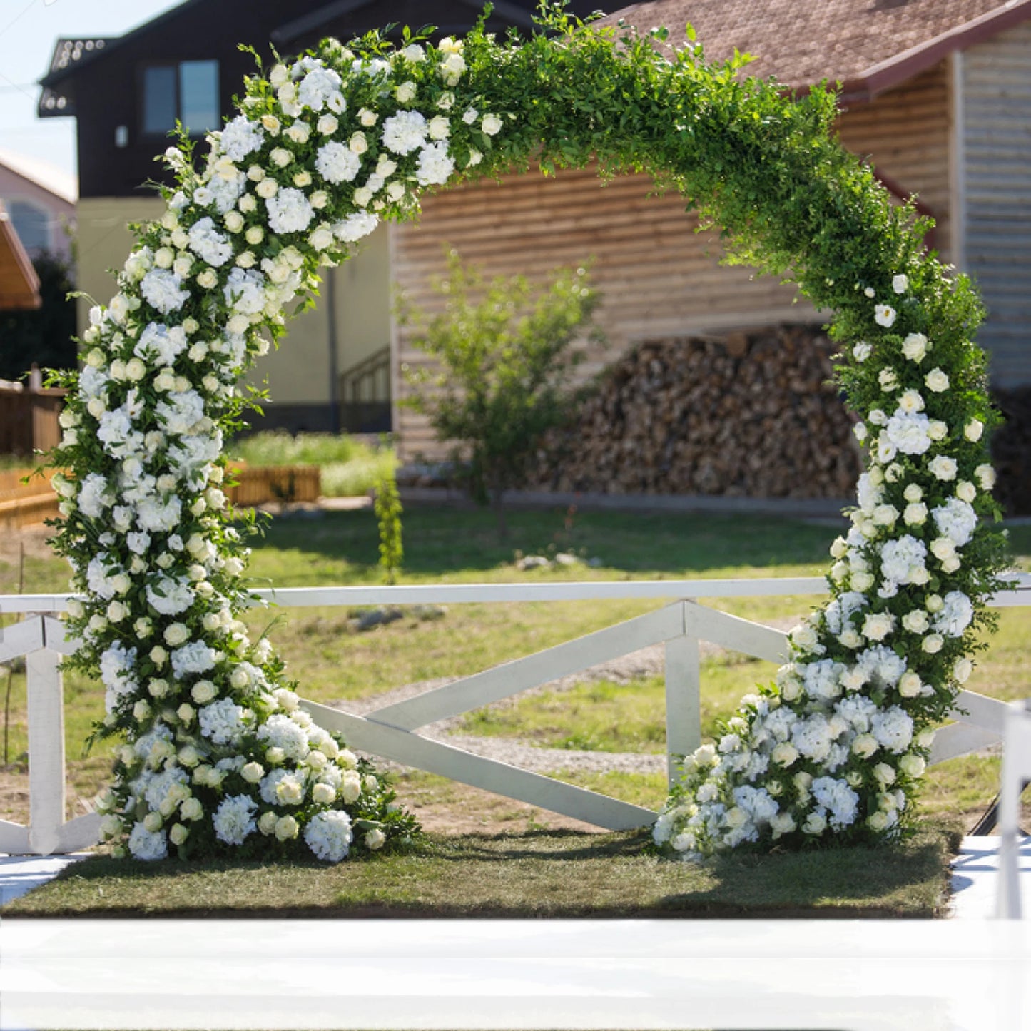 Round Wedding Arch Frame Circle Flower Balloon Archway Backdrop Stand Background Decoration