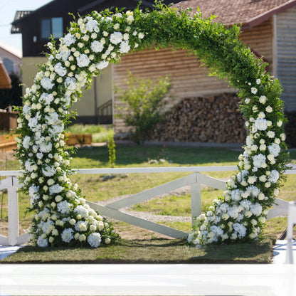 Round Wedding Arch Frame Circle Flower Balloon Archway Backdrop Stand Background Decoration