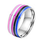 Pride Parade Lesbian Gay LGBT Pride Ring, Bisexual Non-binary Pride Multicolor Rainbow Ring, Love Promise Wedding Jewelry