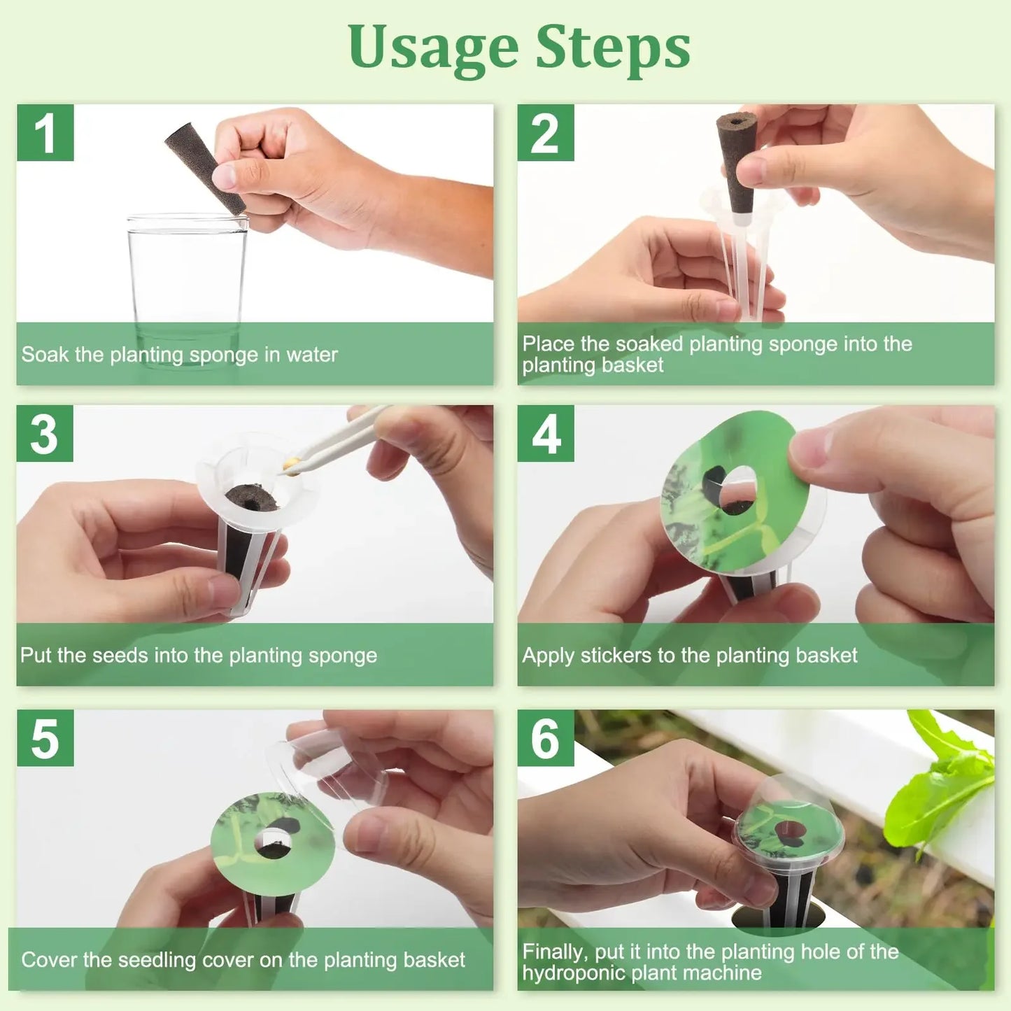 Hydroponic Grow Baskets – Seed Pod Holders Compatible with AeroGarden & Sponge Starter Pods