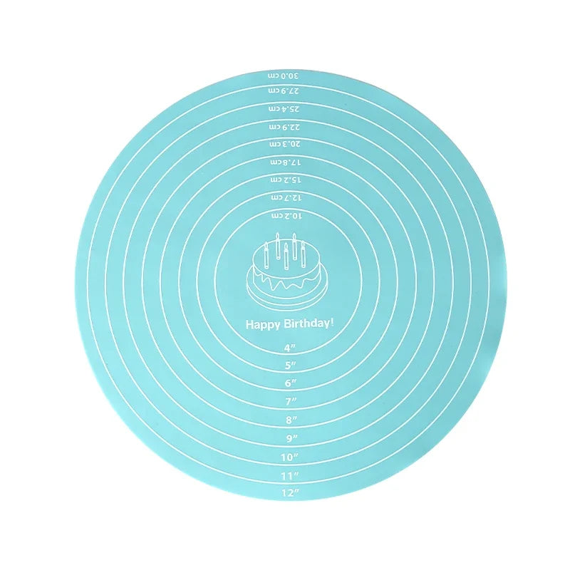 FAIS DU Round Silicone Baking Mat For 12-Inch Diameter Cake Turntable Pad Non-Slip Pad Cake Stand Food Grade Kitchen Baking Tool