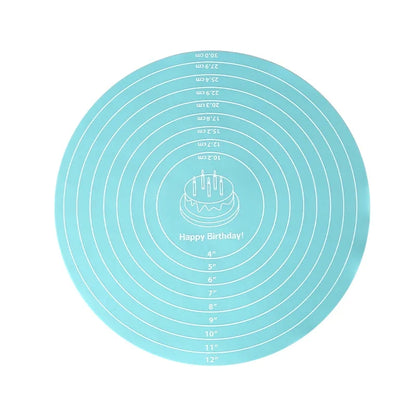 FAIS DU Round Silicone Baking Mat For 12-Inch Diameter Cake Turntable Pad Non-Slip Pad Cake Stand Food Grade Kitchen Baking Tool