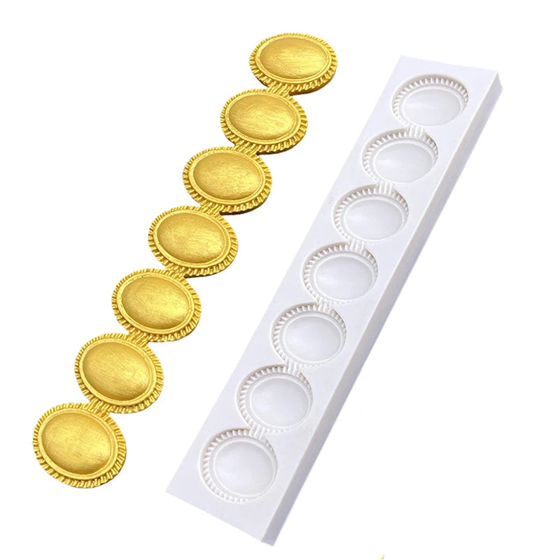 Pearl Rope Wave Flower Gemstone Shape Cake Side Lace Silicone Sugarcraft Mold Fondant Cake Decorating Tools
