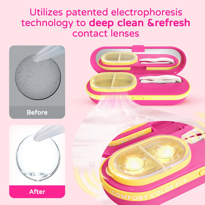 UYAAI GoCapsule Contact Lens Cleaner Contact Cleaning Case Lens Care Patented Cleaning Power Quiet Care Type-C Charging Port