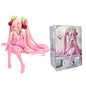 Anime Hatsune Miku Anime figure Pink dress Sitting posture PVC model action toys Cherry pink cherry blossom decorationgifts