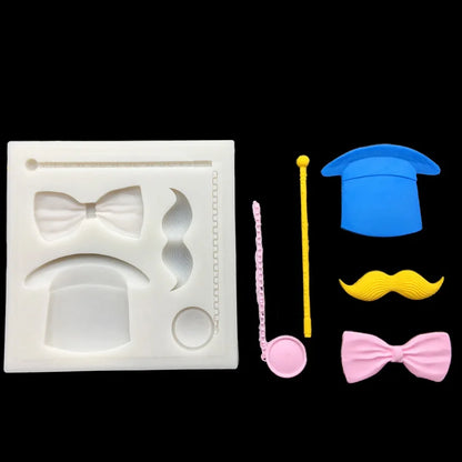 Moustache Bows Necktie Father's Day Silicone Sugarcraft Mold Chocolate Cupcake Baking Mold Fondant Cake Decorating Tools