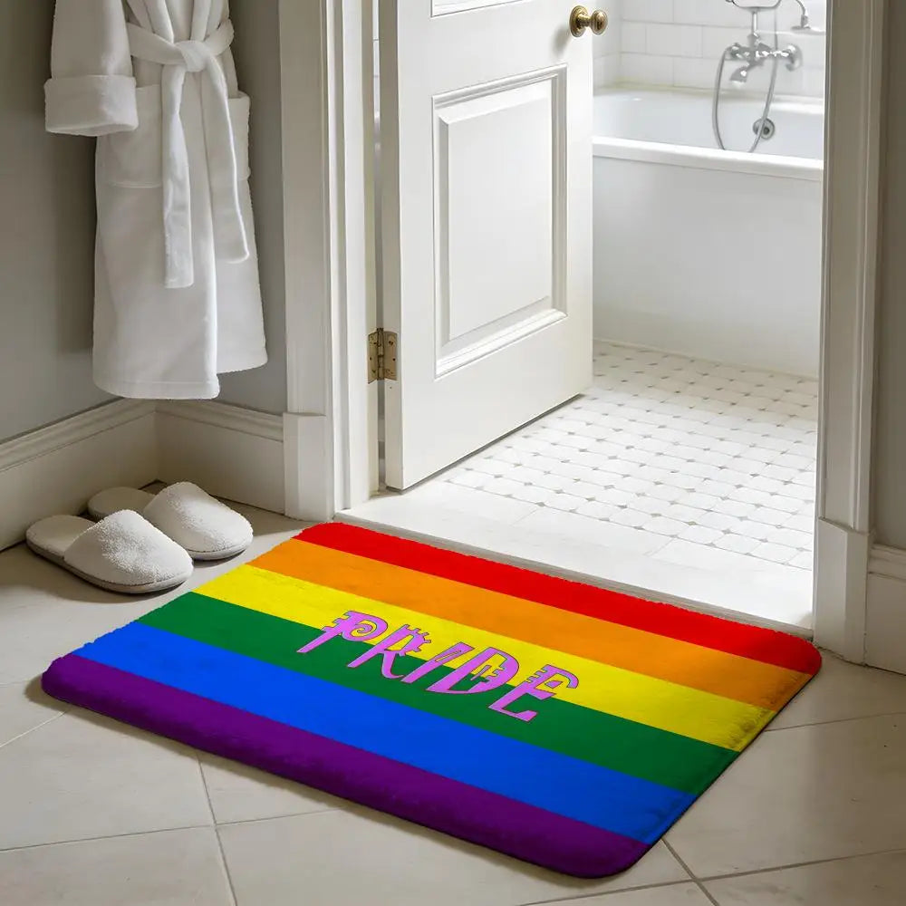 Pride Soft Flannel Absorbent Non‑Slip Floor Mat for Home, Bedroom & Bathroom
