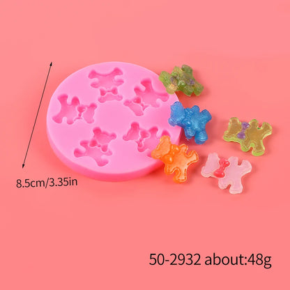 Bear Silicone Mold Cake Topper Fondant Chocolate Candy Cupcake Baking Cake Decorating Tools Polymer Clay Gum Paste Mold