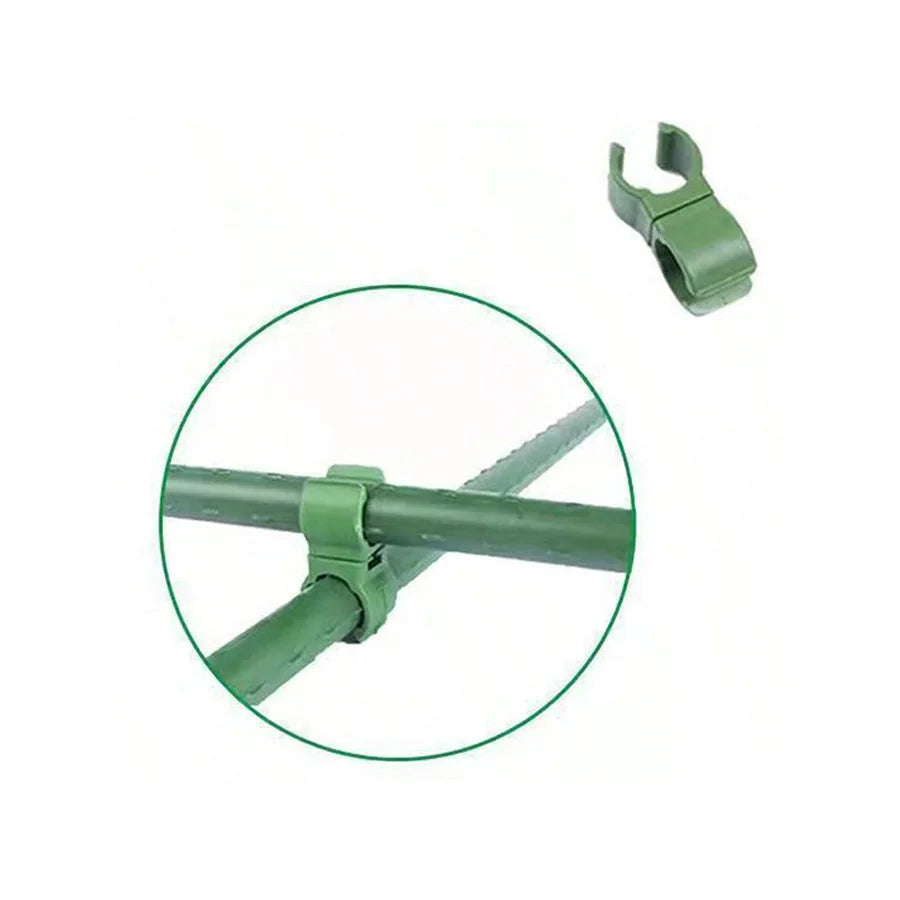 20pcs Garden Plastic-coated Metal Plant Climbing Pole Support Frame, Climbing Pole Connected To The Bracket fixing Clamp Accesso