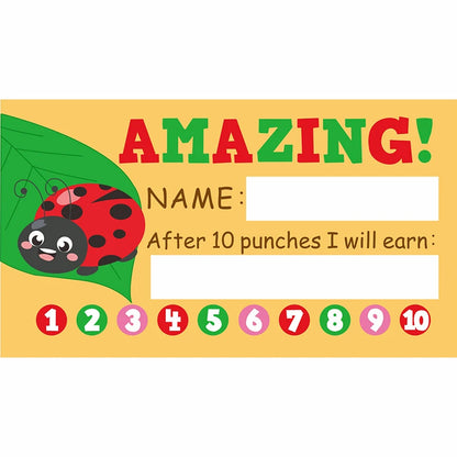 50Pcs Cartoon Kids Reward Incentive Punch Cards For Teacher