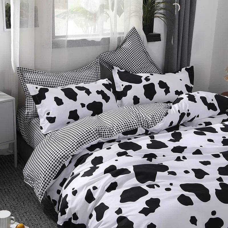 2/3piece Cartoon Animal Starry Sky Print Bedding Set, A Duvet Cover and A Pair of Pillowcases (no Padding), Suitable for Bedroom