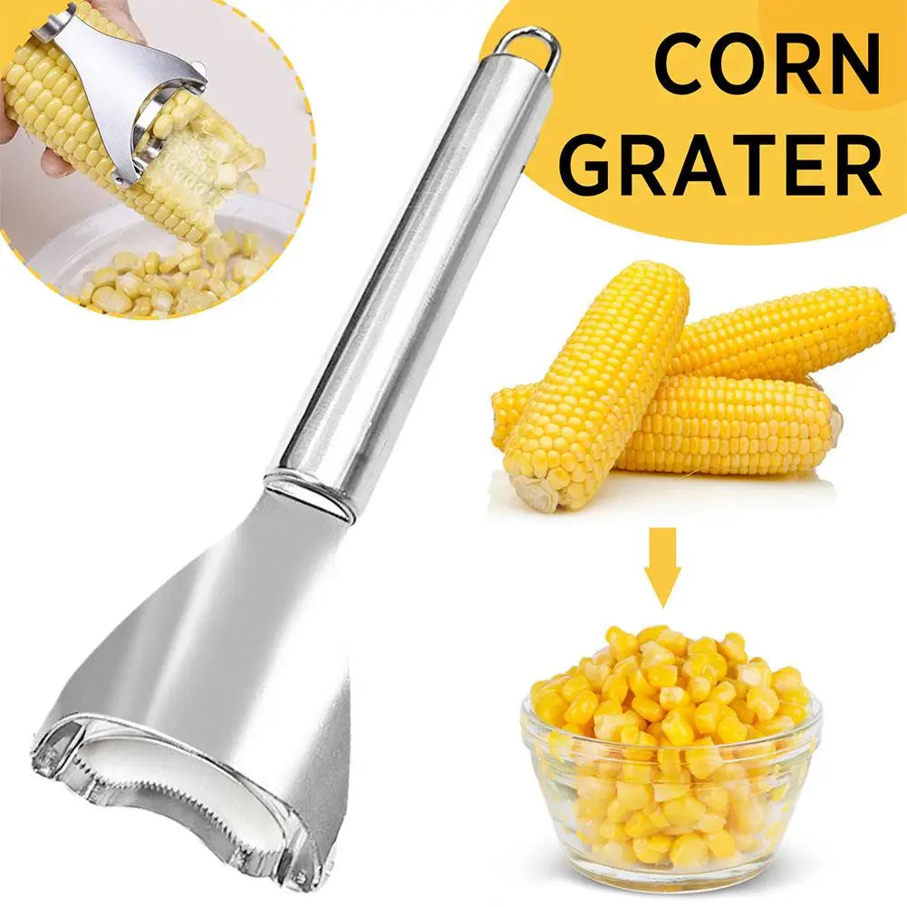 1 Pcs 304 Stainless Steel Corn Thresher Granulator Stripper Peeler Kitchen Reliable Cutter Kernel Gadget Food-grade E7Y8