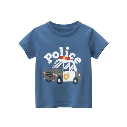 OLEKID 2025 Summer Stripe Children Boys T-shirts Printed Letter 2-8 Years Kids Little Boy Tops Short Sleeve Toddler Tees Clothes