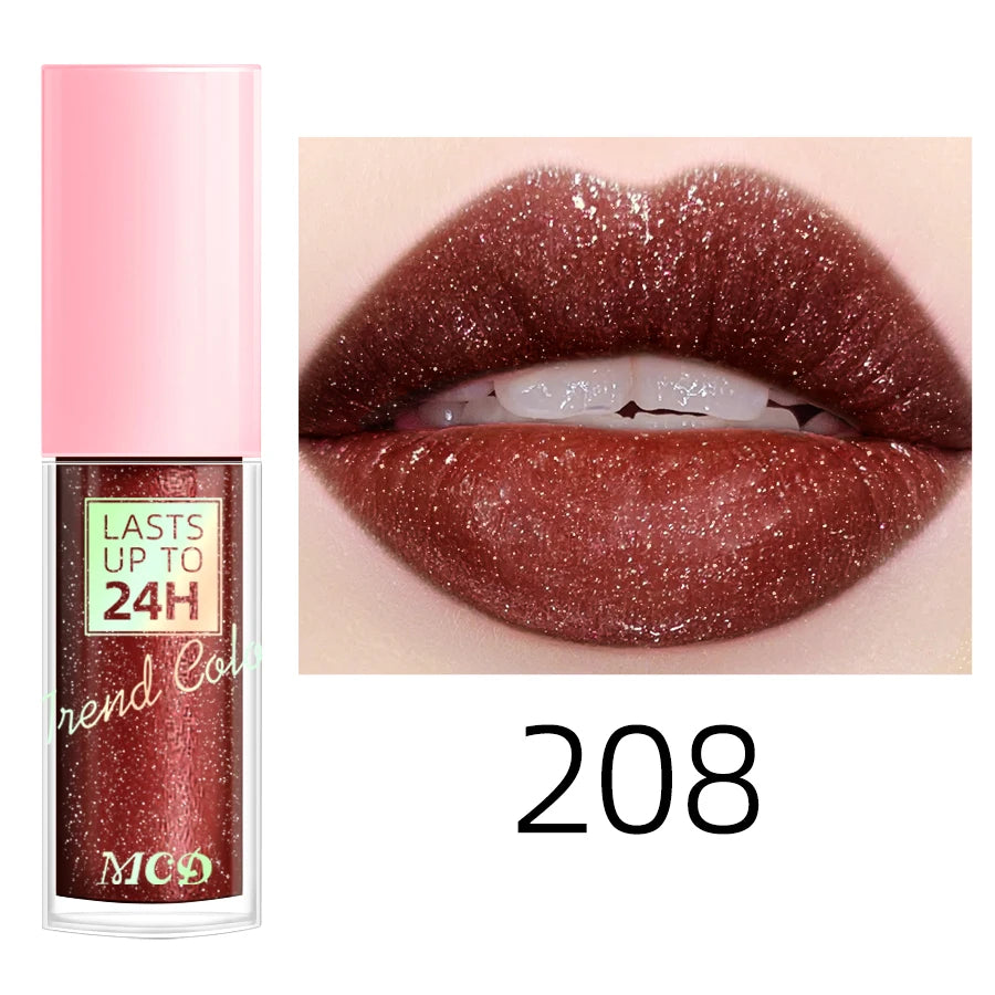 Glitter Lip Glaze Long Lasting Waterproof Liquid Lip Gloss Lipstick Makeup 18 Colors