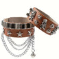 2 Pieces of Fashionable Multi-Layered Leather Wide Bracelets, Personalized Domineering Skull Rivets, Punk Hip-Hop Bracelets and Jewelry