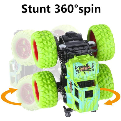 Pull Back Toy Car Inertial Rotation Car Four-wheel Drive Off-road Vehicle SUV Racing Power Children's Toy Car