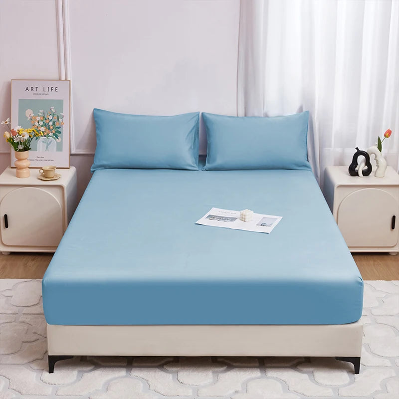 Safe Waterproof Mattress Protector, Soft Comfortable Breathable Solid Color Bedding Mattress Cover Fitted, Machine Washable