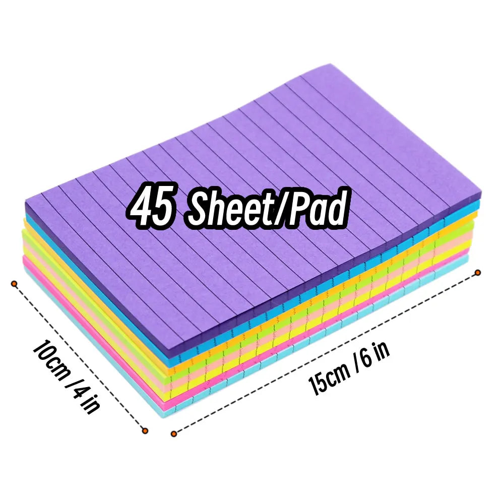 45 Sheets/Pad Scribed Notepad Post  Sticky Notes 8 Colors