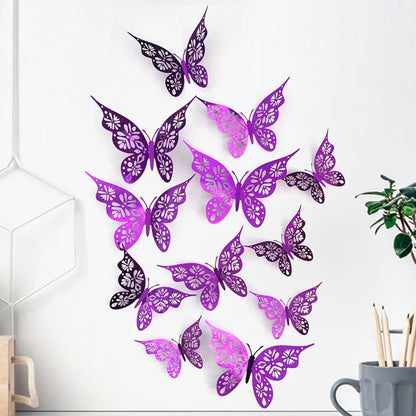 Purple Pink Butterfly Cake Decoration Happy Birthday Cake Topper Wedding Birthday Party Dessert Baking Decoration