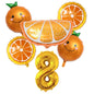 6pcs Orange Foil Balloon with 32inch Number Balloons Summer Themed Fruit Globals Baby Shower Birthday Thankgiving Party Decor