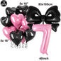 Giant Black Pink Bow Balloon Coquette Birthday Party Decorations Bowknot Balloon for Girls Baby Shower Bridal Wedding Supplies