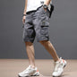 Men's Casual Loose Baggy Cowboy Pants Streetwear Cargo Summer Denim Jeans Straight Knee Length Shorts Male