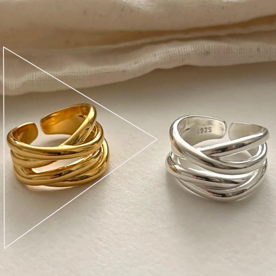 925 Sterling Silver Rings For Women Men Fine Jewelry Finger Adjustable Open Vintage Chain Ring
