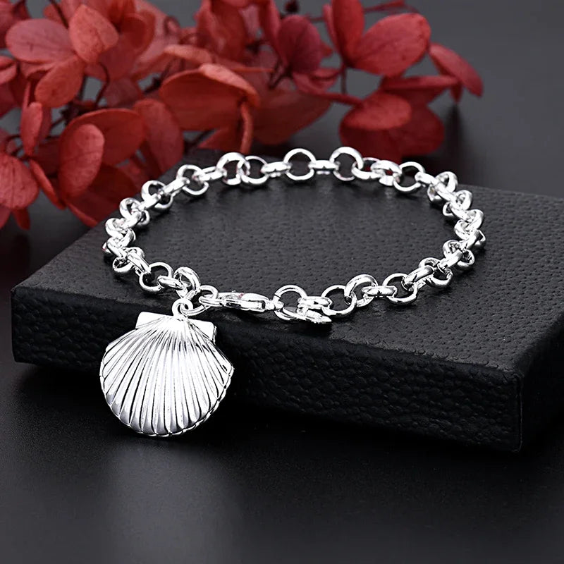 Fine 925 Sterling Silver Solid Chain Bracelet For Women Men Charm Party Gift Wedding party Fashion Jewelry