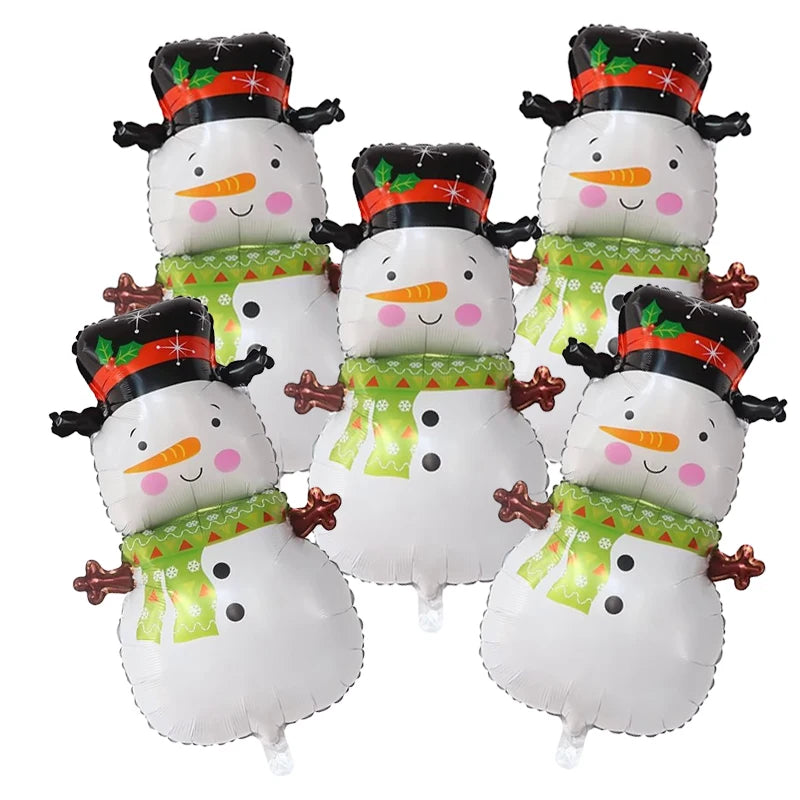 5pcs Christmas Foil Helium Balloon Santa Snowman Penguin Candy Merry Christmas Theme Party Decoration Air Globos Kids Gifts