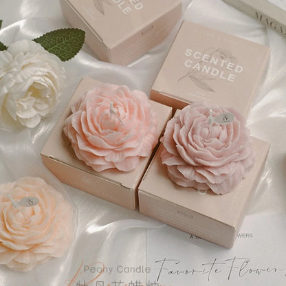 3D Peony Scented Candle – Creative Flower‑Shaped Aromatherapy Gift