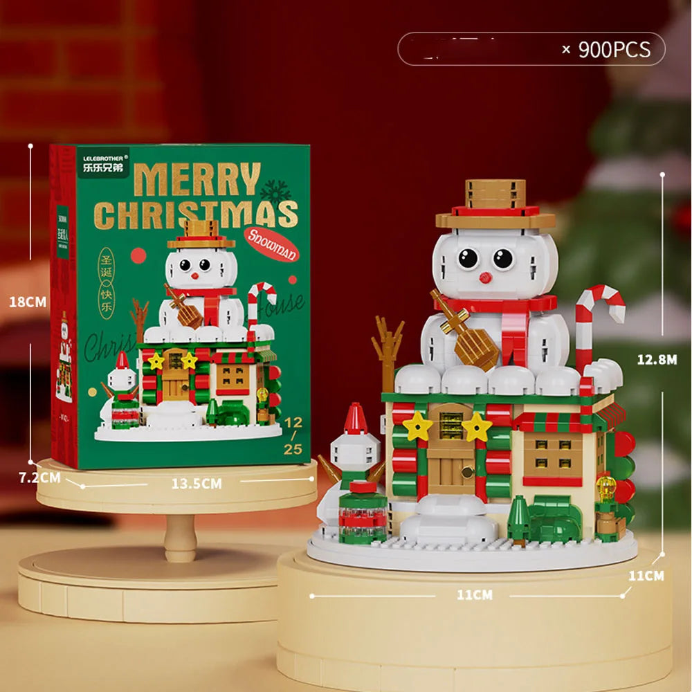 Christmas Micro Building Block Series Santa Claus Reindeer Puzzle Assembling Bricks Table Decoration