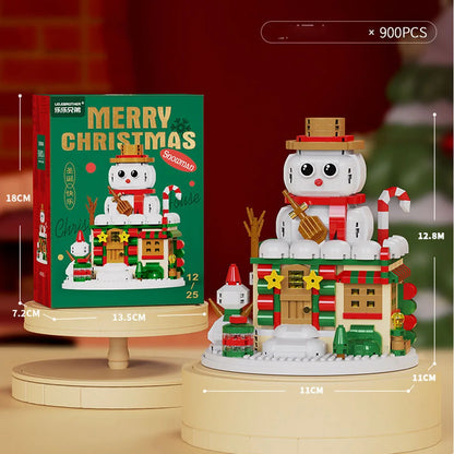 Christmas Micro Building Block Series Santa Claus Reindeer Puzzle Assembling Bricks Table Decoration
