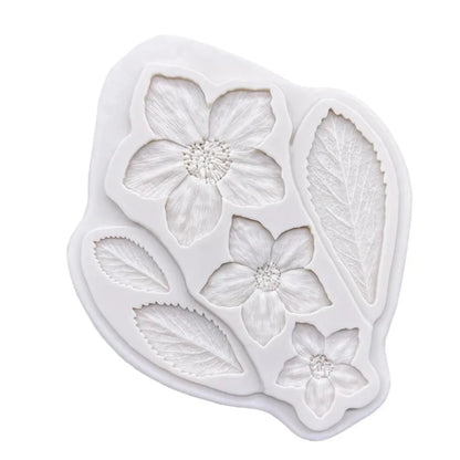 1pc Silicone Mold – Leaves & Flowers for Cake, Chocolate, Candy & DIY Crafts