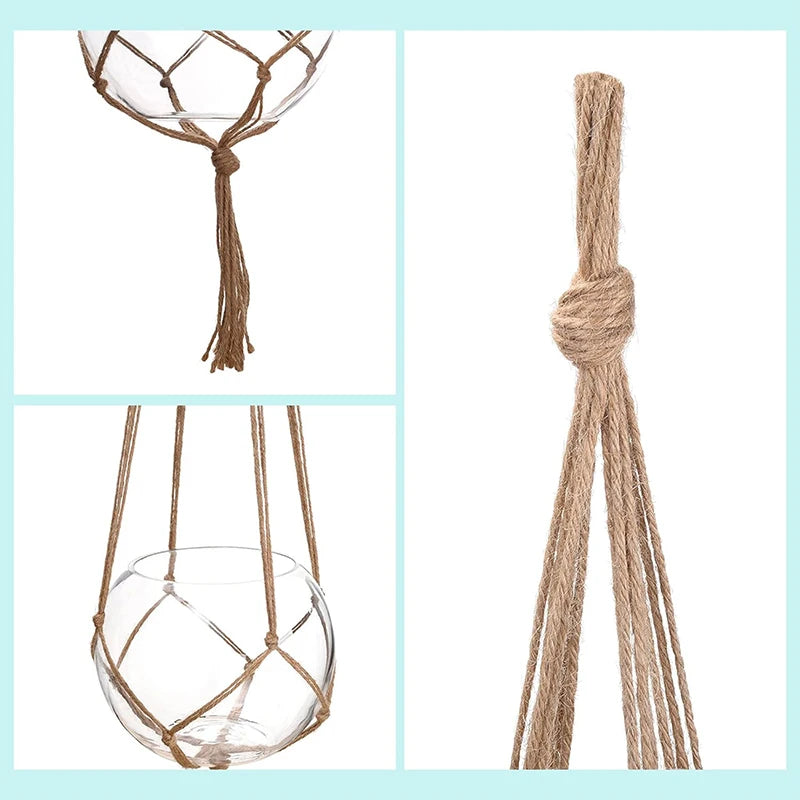 Hanging Plant Pot Hanging Basket Vases with Hook Creative Macrame Suspension Plant Planters for Hanging  Flower Pot Net