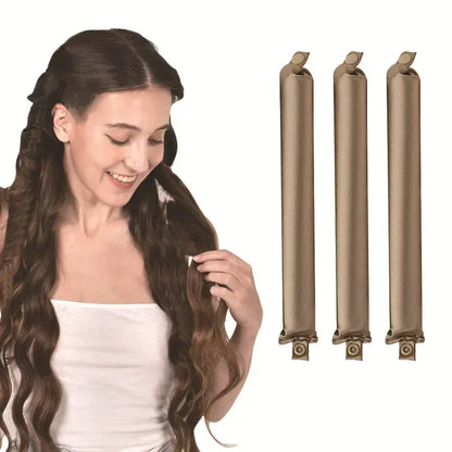 Heatless Satin Hair Curling Rod Headband – No‑Heat Soft Sleep Rollers for Effortless Lazy Curls