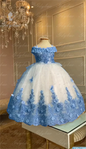 Baby Flower Girl Dresses Off-the-shoulder Pearls Gold appliqués Off Lace Butterflies Flower Princess Dress Infant First Birthday