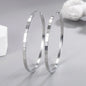 925 Sterling Silver Square Cutting Earrings For Women 3/4/5/6 CM Big Earrings