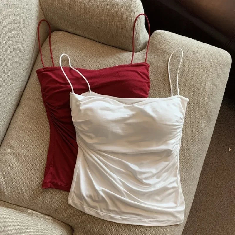 Womens Summer Camis Thin Strap Bra Tank Tops