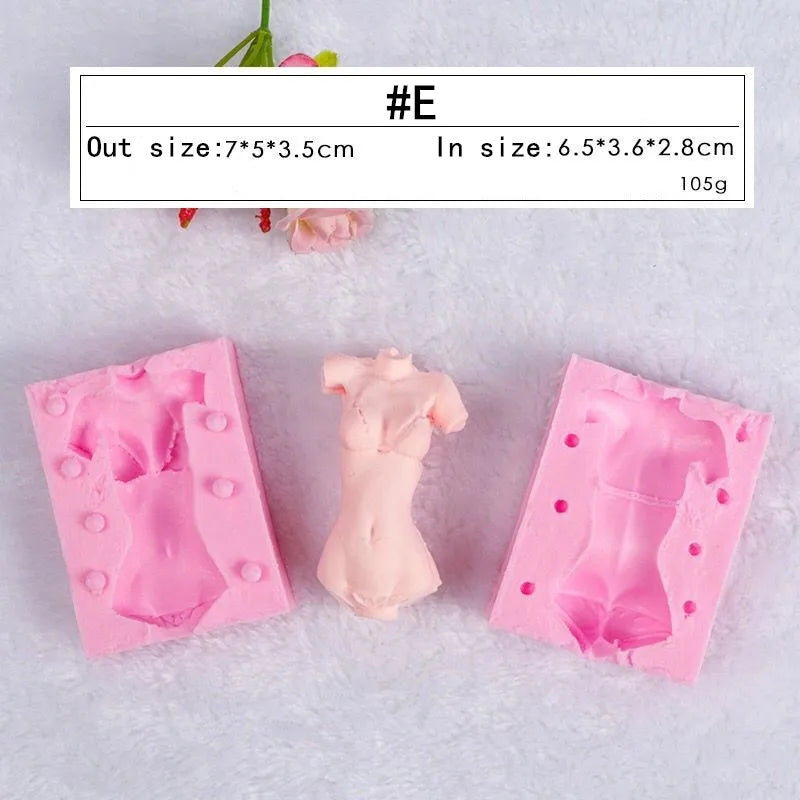 3D Doll Body Silicone Mold Fondant Chocolate Cake Decorating Tool DIY Clay Soft Pottery Doll Human Body Hand and Feet Mold
