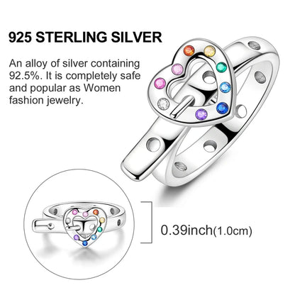 Rings Original 925 Sterling Silver Rings Simple Zircon Heart Ring For Wedding Valentine's Day Women Ring Jewelry Gift