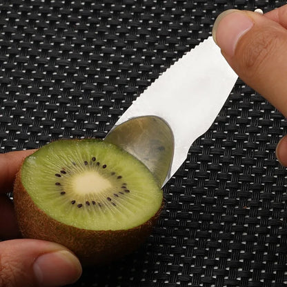 Stainless Steel Kiwi Cutter Fruit Avocado Peeler Peeling Knife Kiwi Dig Spoon Scooper Cutting Fruits Tools Kitchen Accessories