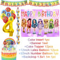 Cartoon Rainbow Doll High School Theme Background Birthday Party Decoration Supplies Disposable Cup Cutlery Balloon Baby Gift