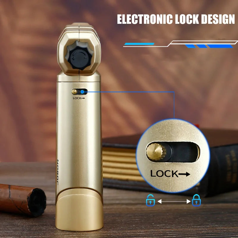 JOBON Blue Flame Gun Lighter Adjustable Flame Locking Flame Function 360° Can inverted to use Multi-functional Use Scene